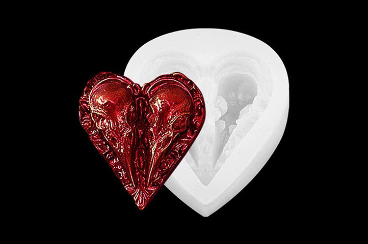 2 Piezas Molde Silicona Corazon Molde Resina Epoxi,3D Corazón