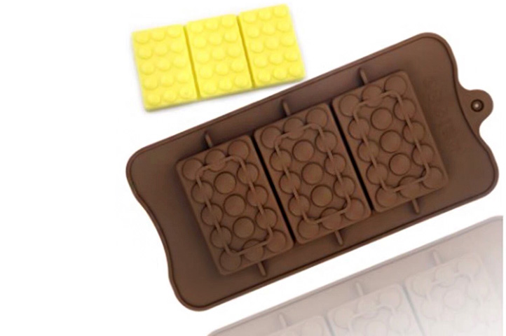 Moldes de silicona chocolate o masa: MOLDE SILICONA p/3 TABLETAS CHICAS  CHOCOLATE (LIS)