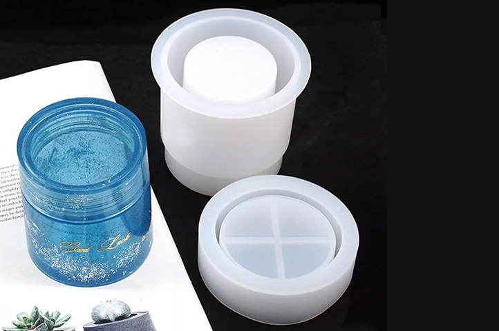  SEWACC Molde de caja de almacenamiento, moldes de silicona para  resina lápiz labial, moldes de ornamento de resina para resina epoxi,  contenedor de maquillaje, moldes de silicona para cubitos de hielo