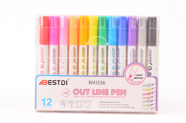 Marcadores y fibras: SET 12 MARCADORES ARTISTICOS OUT LINE PEN (23494 ...