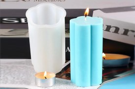 Molde silicona para velas: MOLDE SILICONA p/VELAS MOD TORCINADO ANCHO  (047E7) (CS)
